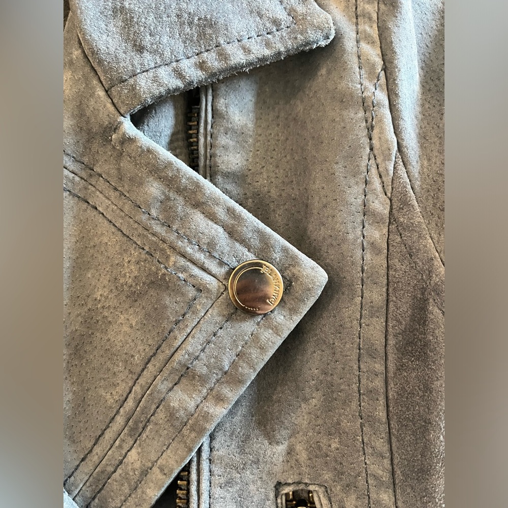 BLANK NYC Suede Moto Jacket in Slate Blue - Picture 9 of 14